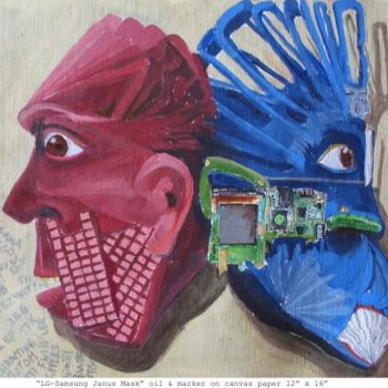 Painting titled "LG-Samsung Janus Ma…" by Gabriel Patti, Original Artwork, Oil