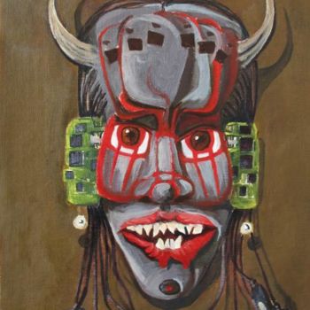 Pintura intitulada "LG-1400 Mask" por Gabriel Patti, Obras de arte originais, Óleo