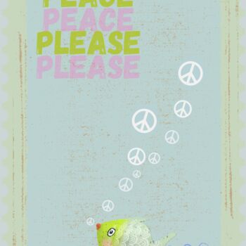 Arts numériques intitulée "peace please" par Superbunt, Œuvre d'art originale, Peinture numérique