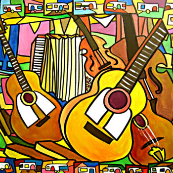 Pintura titulada "Voyage en Musique 6" por Gabi Jimenez, Obra de arte original, Acrílico Montado en Bastidor de camilla de m…