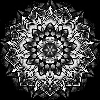 Grafika cyfrowa / sztuka generowana cyfrowo zatytułowany „Mandala” autorstwa Gabi Bastarda, Oryginalna praca, 2D praca cyfro…