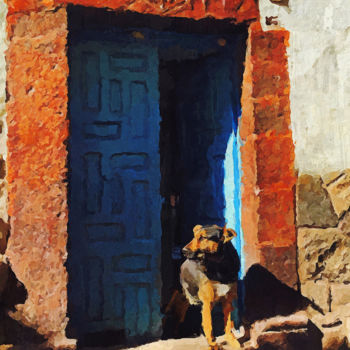 Printmaking titled "Olhar do Cachorro" by Gabo Gussen, Original Artwork, Digital Painting