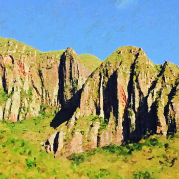 Printmaking titled "Montanhas de Las Cu…" by Gabo Gussen, Original Artwork, Digital Painting