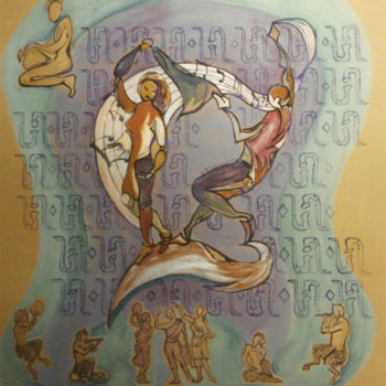 Pintura intitulada "Different Dance" por Nicholas Gabrichidze, Obras de arte originais, Acrílico