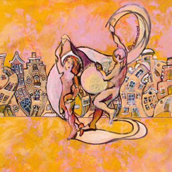 Pintura intitulada "Amsterdance" por Nicholas Gabrichidze, Obras de arte originais