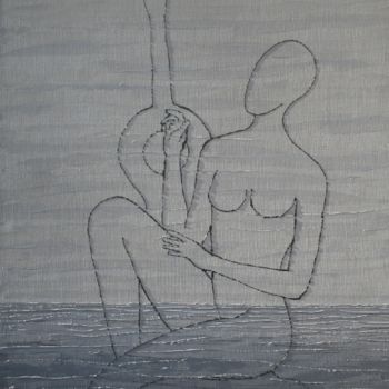 Malerei mit dem Titel "Femmes III (Ecoute…" von Gabriel Baptiste, Original-Kunstwerk, Öl