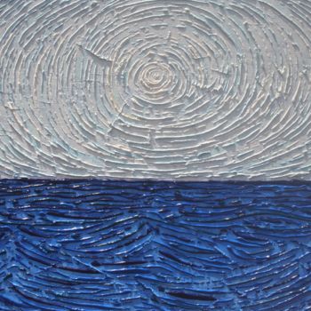 Peinture intitulée "Bleu soleil" par Gabriel Baptiste, Œuvre d'art originale, Huile