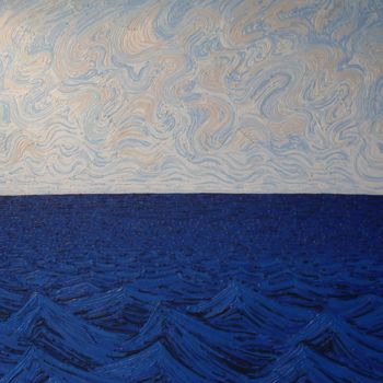 Peinture intitulée "The Great Blue" par Gabriel Baptiste, Œuvre d'art originale, Huile