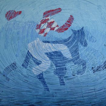 Peinture intitulée "JOCKEYS 1" par Gabriel Baptiste, Œuvre d'art originale, Huile