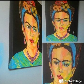 Painting titled "Frida Kahlo" by Gabriel Carvalho, Original Artwork, Acrylic