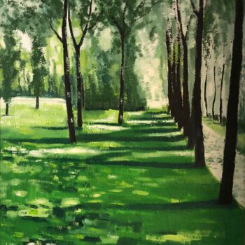 Painting titled "Hofgarten 3" by Gabriel Koch, Original Artwork, Oil