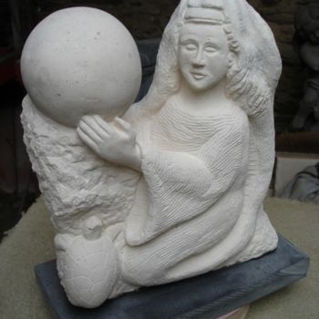 Rzeźba zatytułowany „Sagesse de la tortue” autorstwa Gabriel Molet, Oryginalna praca, Kamień