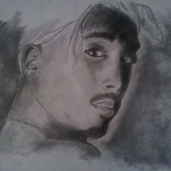 Dessin intitulée "Tupac" par Gabriel Verronet, Œuvre d'art originale, Crayon