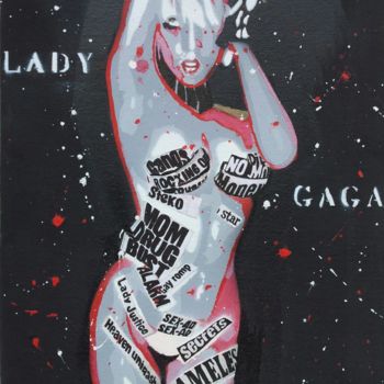 Peinture intitulée "Lady Gaga" par Gabriel Verronet, Œuvre d'art originale, Acrylique
