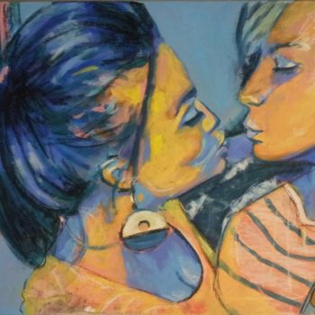 Painting titled "Kiss" by Gabriel Verronet, Original Artwork, Acrylic