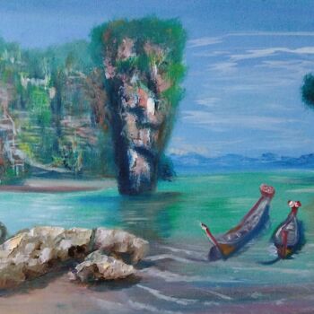 Painting titled "Landscape for lover…" by Gabriela Enso, Original Artwork, Oil