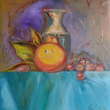 Картина под названием "Orange still life" - Gabriela Enso, Подлинное произведение искусства, Масло