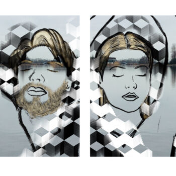 Digitale Kunst getiteld "Muze in de Amstel -…" door Gabriela Espinoza Vázquez -Gevst, Origineel Kunstwerk, Digitaal Schilder…