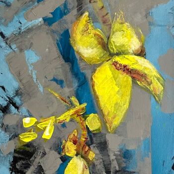Pittura intitolato "Banana plant" da Gabriela Meyermann, Opera d'arte originale, Acrilico Montato su Telaio per barella in l…
