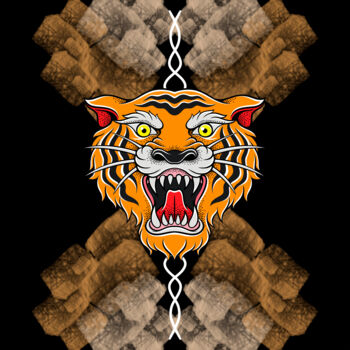 Arts numériques intitulée "O tigre" par Gabriela Radiante, Œuvre d'art originale, Peinture numérique