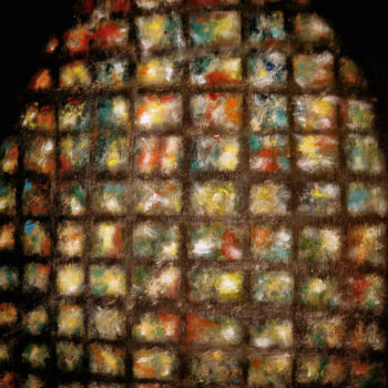Painting titled "Like stained glass" by G. Orrico, Original Artwork, Oil