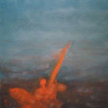 Schilderij getiteld "Quijote in flammes" door G. Orrico, Origineel Kunstwerk