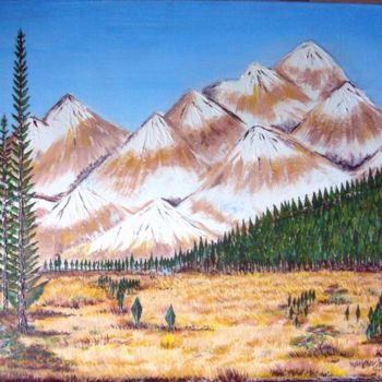 Painting titled "Montagnes caramel" by Gabrielange, Original Artwork