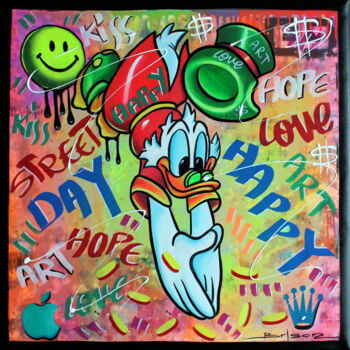 Painting titled "Lucky Duck" by Sagee, Original Artwork, Acrylic