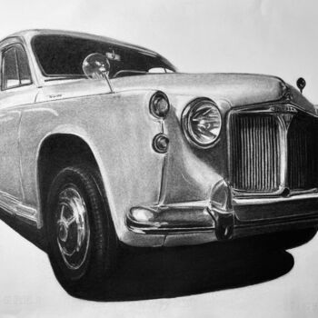 Drawing titled "Rover P4 110 1964" by Gabriel López Campos, Original Artwork, Charcoal
