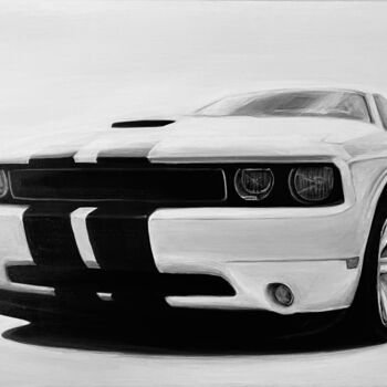 Peinture intitulée "Dodge Challenger 20…" par Gabriel López Campos, Œuvre d'art originale, Acrylique Monté sur Châssis en bo…
