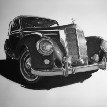 Tekening getiteld "Mercedes-Benz W187…" door Gabriel López Campos, Origineel Kunstwerk, Houtskool