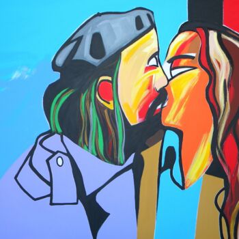 Malarstwo zatytułowany „The kiss” autorstwa Gabriele Donelli, Oryginalna praca, Akryl