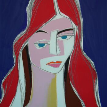 Painting titled "Portrait of Jeanne…" by Gabriele Donelli, Original Artwork, Acrylic