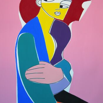 Schilderij getiteld "Portrait of woman" door Gabriele Donelli, Origineel Kunstwerk, Acryl