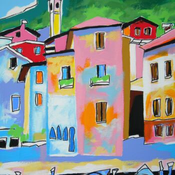 Painting titled "Landschaft" by Gabriele Donelli, Original Artwork, Acrylic
