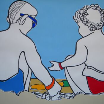 绘画 标题为“Enfants jouant sur…” 由Gabriele Donelli, 原创艺术品, 丙烯