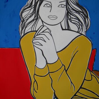 Painting titled "Làny portréja" by Gabriele Donelli, Original Artwork, Acrylic