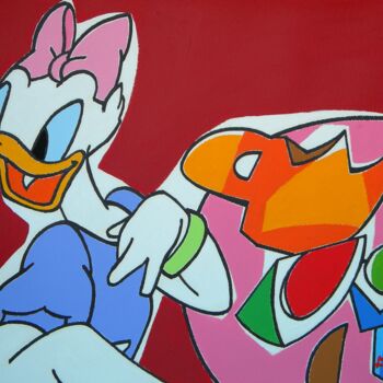 Painting titled "Daisy Duck and stil…" by Gabriele Donelli, Original Artwork, Acrylic