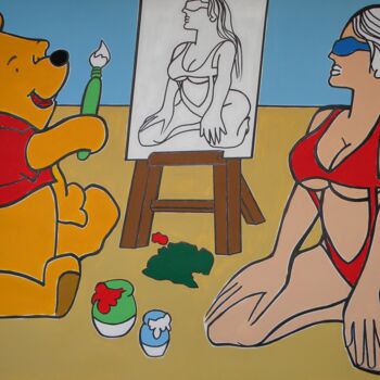 Painting titled "Winnie de Pooh et l…" by Gabriele Donelli, Original Artwork, Acrylic