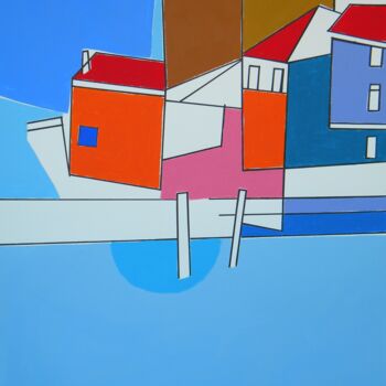Painting titled "Case a Peschiera Ma…" by Gabriele Donelli, Original Artwork, Acrylic