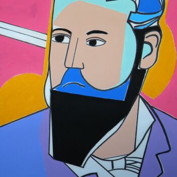 Painting titled "Portrait de Claude…" by Gabriele Donelli, Original Artwork, Acrylic