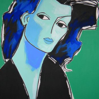 Painting titled "Retrato de mulher" by Gabriele Donelli, Original Artwork, Acrylic