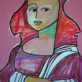 Painting titled "Potrét Mona Lisa" by Gabriele Donelli, Original Artwork, Acrylic