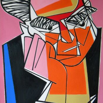Painting titled "Potret Alberto Mora…" by Gabriele Donelli, Original Artwork, Acrylic