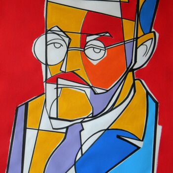 Painting titled "Portrait de Henri M…" by Gabriele Donelli, Original Artwork, Acrylic