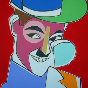 Painting titled "Charlie Chaplin" by Gabriele Donelli, Original Artwork, Acrylic