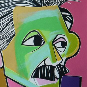 Painting titled "Albert Einstein" by Gabriele Donelli, Original Artwork, Acrylic