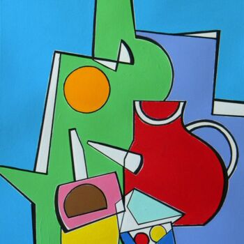 Painting titled "Carafe, fruit bowl,…" by Gabriele Donelli, Original Artwork, Acrylic