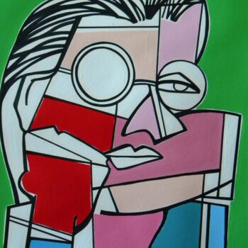 Painting titled "Germano Celant" by Gabriele Donelli, Original Artwork, Acrylic