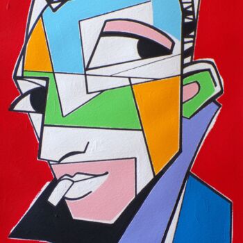 Painting titled "Albert Camus" by Gabriele Donelli, Original Artwork, Acrylic